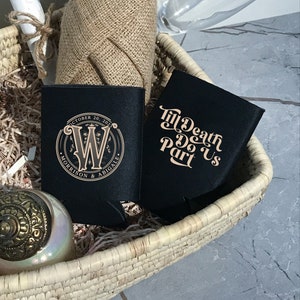 Till Death Do Us Apart - Custom Wedding Can Coolers, Monogram Can Coolers, Wedding Favors, Beer Cozy