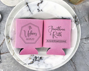 Custom Wedding Coolers - Wedding Can Coolers Personalized, Custom Wedding Favors, Beer Holder
