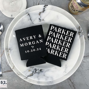 Enfriadores de latas personalizados para bodas: enfriadores de latas personalizados, regalos de boda para invitados, regalos de boda, enfriadores de cerveza