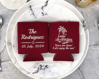 Vows Are Done! - Personalized Wedding Can Coolers, Customized Favor, Wedding Gifts, Beer Hugger