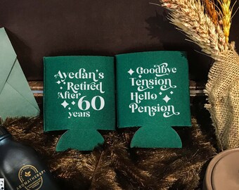 Retirement Can Coolers - Personalized Can Coolers, Custom Retirement Favors, Retirement Gift, Retired Beer Coolers, Beer Holder