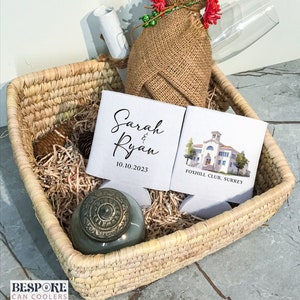 Venue Illustration - Wedding Can Cooler, Personalized Can Coolers, Beverage Insulator, Beer Holder