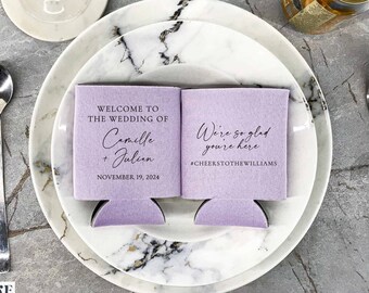 Welcome To The Wedding - Personalized Can Cooler, Wedding Favor, Wedding Can Cooler, Beer Hugger