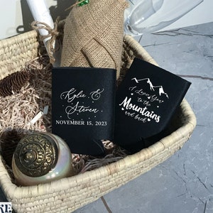 Love You To The Mountains And Back - Wedding Can Coolers, Wedding Favors, Beer Holder