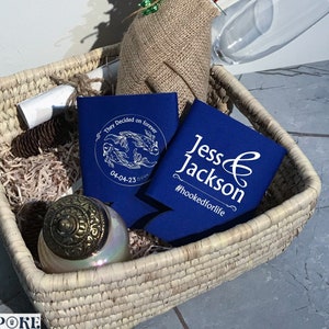 They Decided on Forever - Wedding Can Cooler Personalized, Wedding Party Favors For Guests, Wedding Gifts, Beverage Insulator