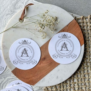 Monogram Coasters Personalized - Wedding Coasters, Monogram For Wedding, Wedding Table Decor, Drink Coasters