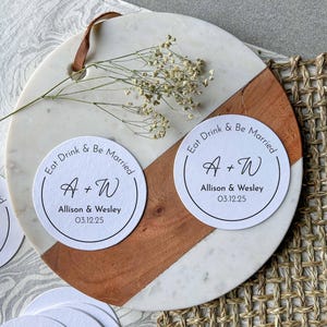 Personalized Wedding Coasters - Wedding Favor For Guests, Drink Toppers, Pulpboard Coasters, Custom Drink Coasters