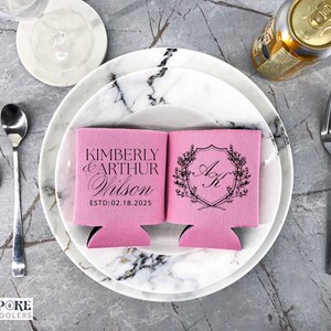 Monogram Can Coolers - Baby Pink