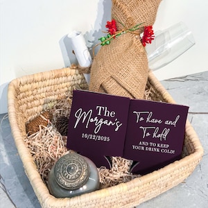 To Have and To Hold - Customizable Wedding Can Coolers, Personalized Favors, Wedding Table Decor, Beer Holder, Beverage Insulator