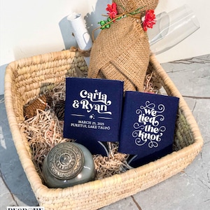 We Tied The Knot - Coolers For Wedding, Wedding Favors, Can Beverage Sleeves, Drink Sleeves, Beer Holder, Custom Can Coolers