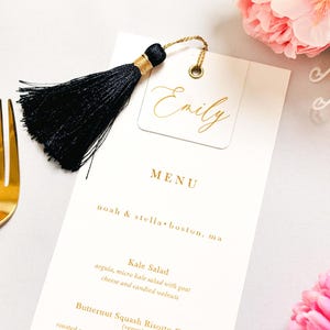 Personalizowane Złote Menu Weselne - Menu Drukowane Folią, Menu Weselne Dla Gości, Upominki Weselne, Menu Papierowe