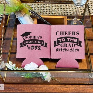 Cheers To The Grad - Personalized Grad Coolers, Grad Favors, Gift For Graduation, Beer Holder, Graduation 2024
