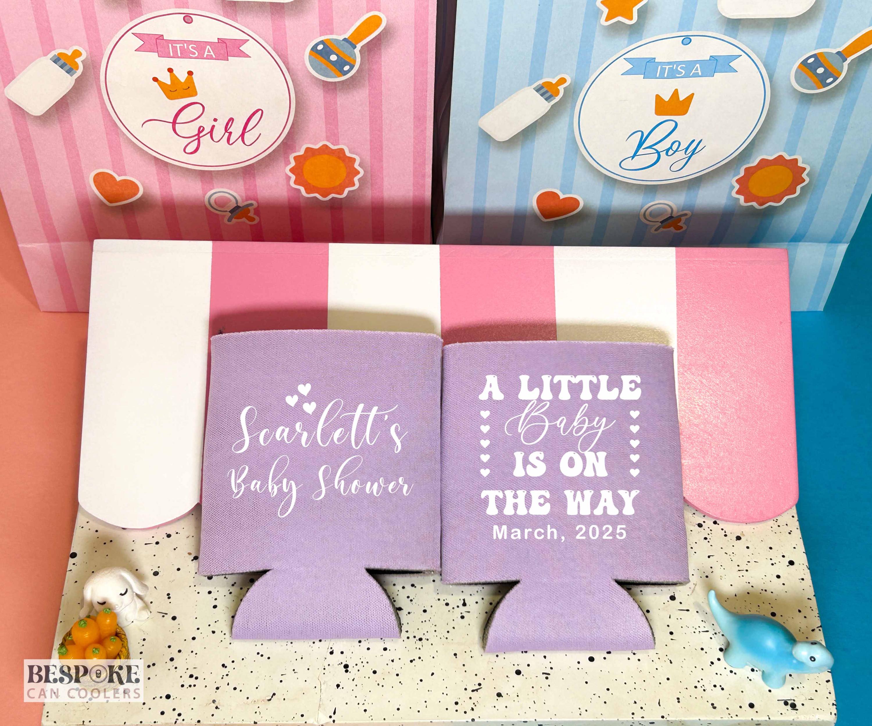 A Baby is on the Way - Custom Baby Shower, Personalized Can Coolers ...