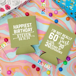 Dosenkühler zum 60. Geburtstag - Personalisierte Gastgeschenke zum Geburtstag, Dosenkühler zum 60. Geburtstag, Geburtstagsgeschenk, individueller Bierhalter