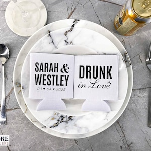 Drunk in Love - Custom Wedding Coolers, Personalized Favors, Wedding Beer Holders, Beverage Insulators