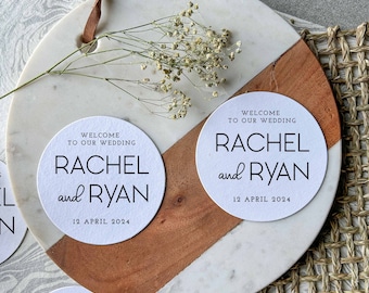 Hochzeit Untersetzer Personalisiert - Tischdekoration, Hochzeitsgeschenke, Individuelle Untersetzer, Getränke Untersetzer