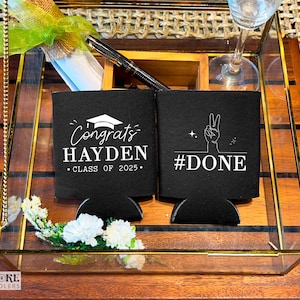 Graduation Can Cooler - Personalised Can Coolers, Grad Day Favors, Graduation Beer Holder