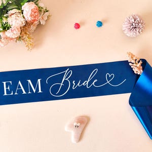 Team Bride Sash - Bachelorette Sash, Bachelorette Favors, Personalized Sash, Custom Satin Sash, Premium Ribbons