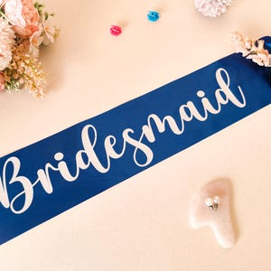 Bridesmaid Sash - Bachelorette Sash, Bachelorette Party Favor, Gift For Her, Gift For The Bride, Party Favor, Satin Sash