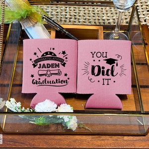 You Did It - Graduation Coolers, Grad Can Coolers Personalised, Custom Favors For Grad, Grad Favors, Beer Holder