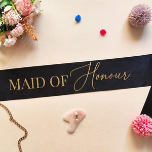 Bachelorette Sash - Bachelorette Favors, Bridesmaid Gift, Satin Sash, Gold Sash, Silver Sash, Hen Night Sash