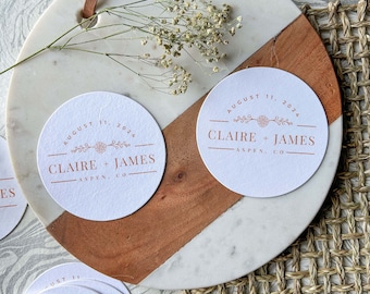 Wedding Coasters - Wedding Table Decor, Beverage Cover, Drink Coasters. Wedding Favor, Paper Coasters For Guests