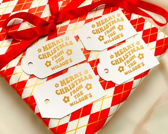 Frohe Weihnachten Geschenkkarten - Personalisierte Tags, Benutzerdefinierte Urlaub Tags, Goldfolien Geschenkanhänger, Silberfolie Geschenkanhänger, Benutzerdefinierte Papieranhänger