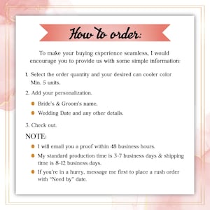 Wedding Can Cooler - How To Order