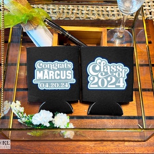 Graduation Day Coolers - Grad Party Can Cooler, Personalised Can Cooler, Graduation Favors, Beer Holder