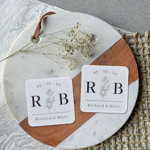 Favor de los posavasos de boda - Posavasos de boda elegantes, decoración de mesa, favor de fiesta, posavasos personalizados