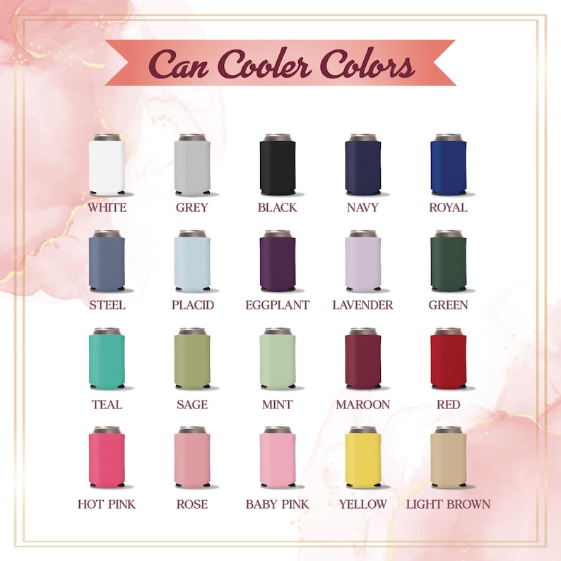 Wedding Can Coolers Color