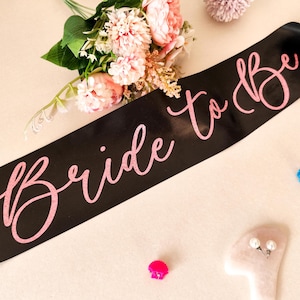 Rose Gold Glitter Sash - Satin Sash, Bachelorette Sash, Gift For Bride, Gift For Maid of Honor, Party Favors