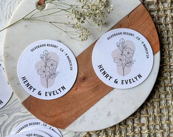 Personalisierte Hochzeit Untersetzer - Getränkeuntersetzer, Tischdekoration, Hochzeitsbevorzugung, Hochzeitsgeschenk für Gäste