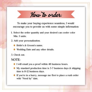 Wedding Can Coolers - How To Order