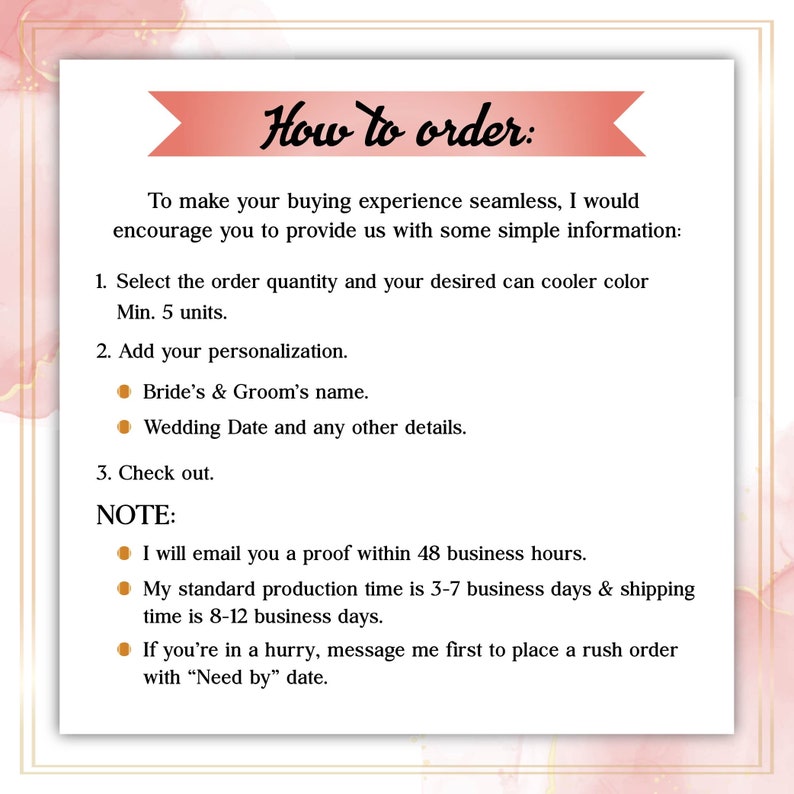 Wedding Can Coolers - How To Order