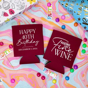 Ageing Like A Fine Wine - 40th Birthday, 40th Birthday Can Coolers, Personalised 40th Favor, Birthday Favors