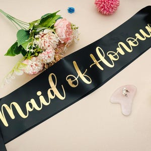 Maid of Honour - Bride Sash, Bachelorette Sash, Gift For Maid of Honor, Bridal Shower Sash, Hen Night Sash