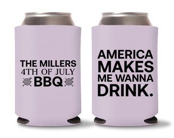 4th of July Coolies - Independence Favors, Personalized Can Coolers, 4th of July Party Favors, Bbq Party, Beer Hugger