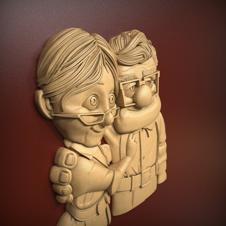 Happy Couple, STL Relief File for CNC Router Carving, Engraving or 3d ...