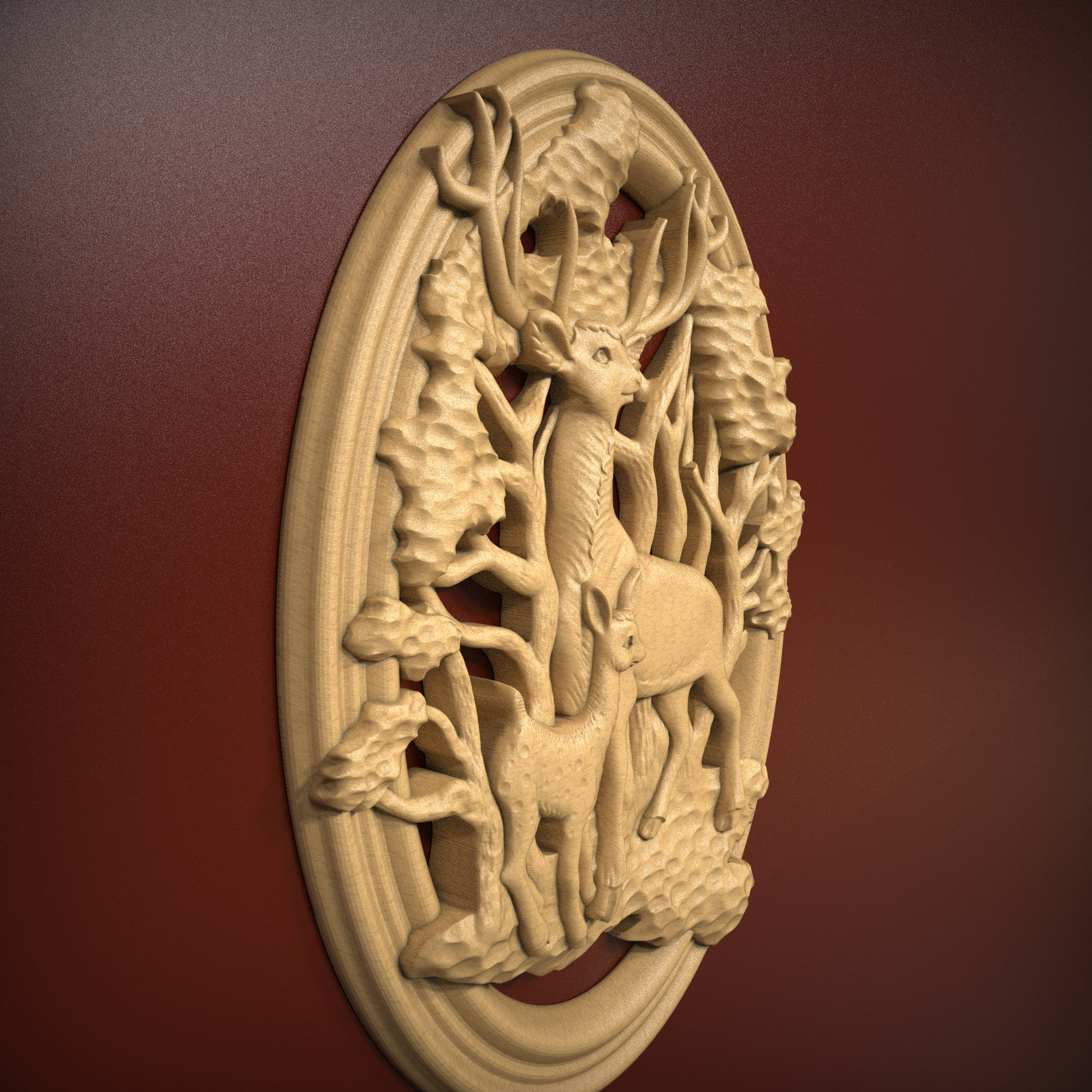 Deer in the Woods, STL Relief File for CNC Router Carving, Engraving - Etsy