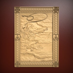 Viking god of wind, STL Relief file for CNC router carving, engraving