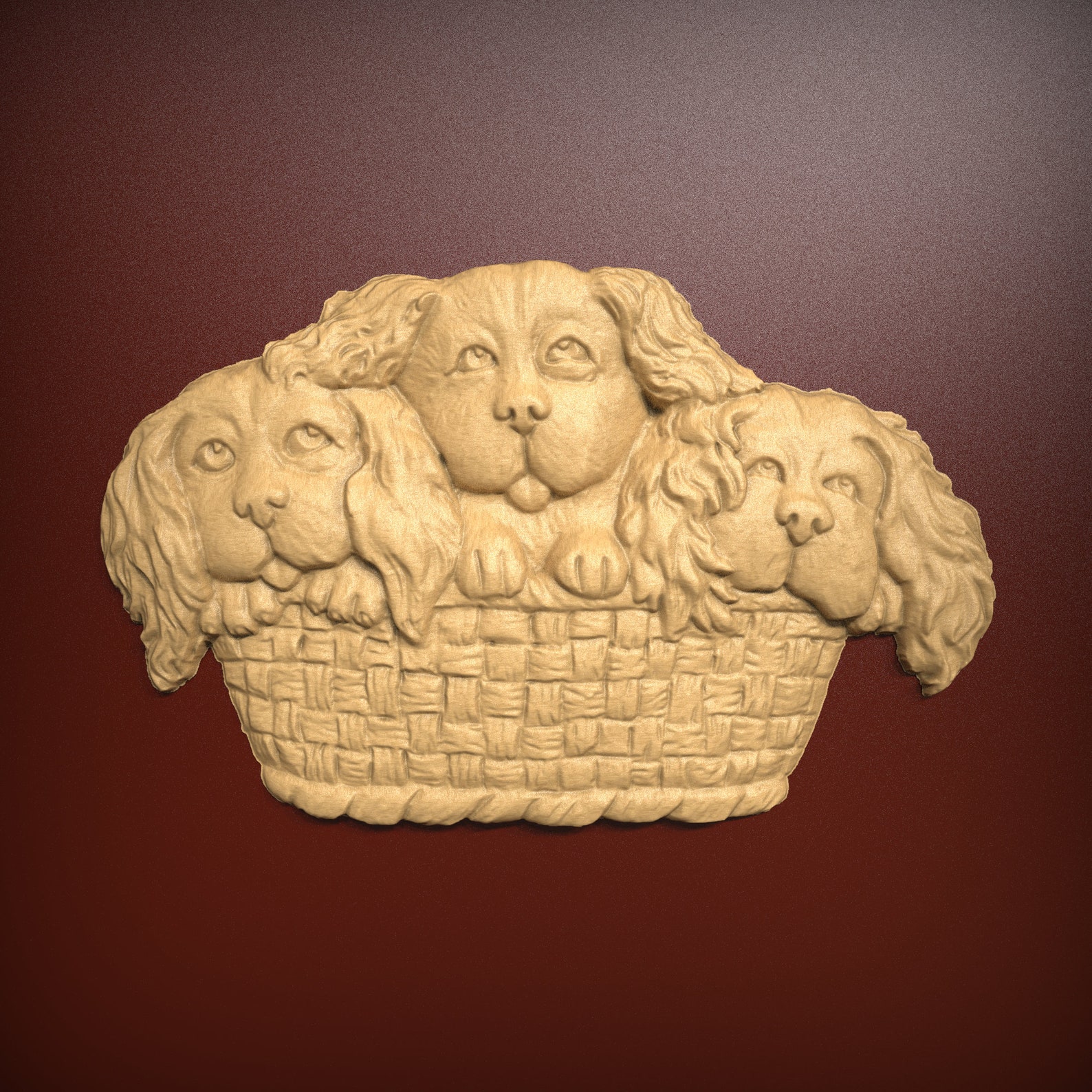 Basket of Puppies, STL Relief File for CNC Router Carving, Engraving - Etsy