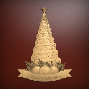Christmas Tree, STL Relief file for CNC router carving, engraving