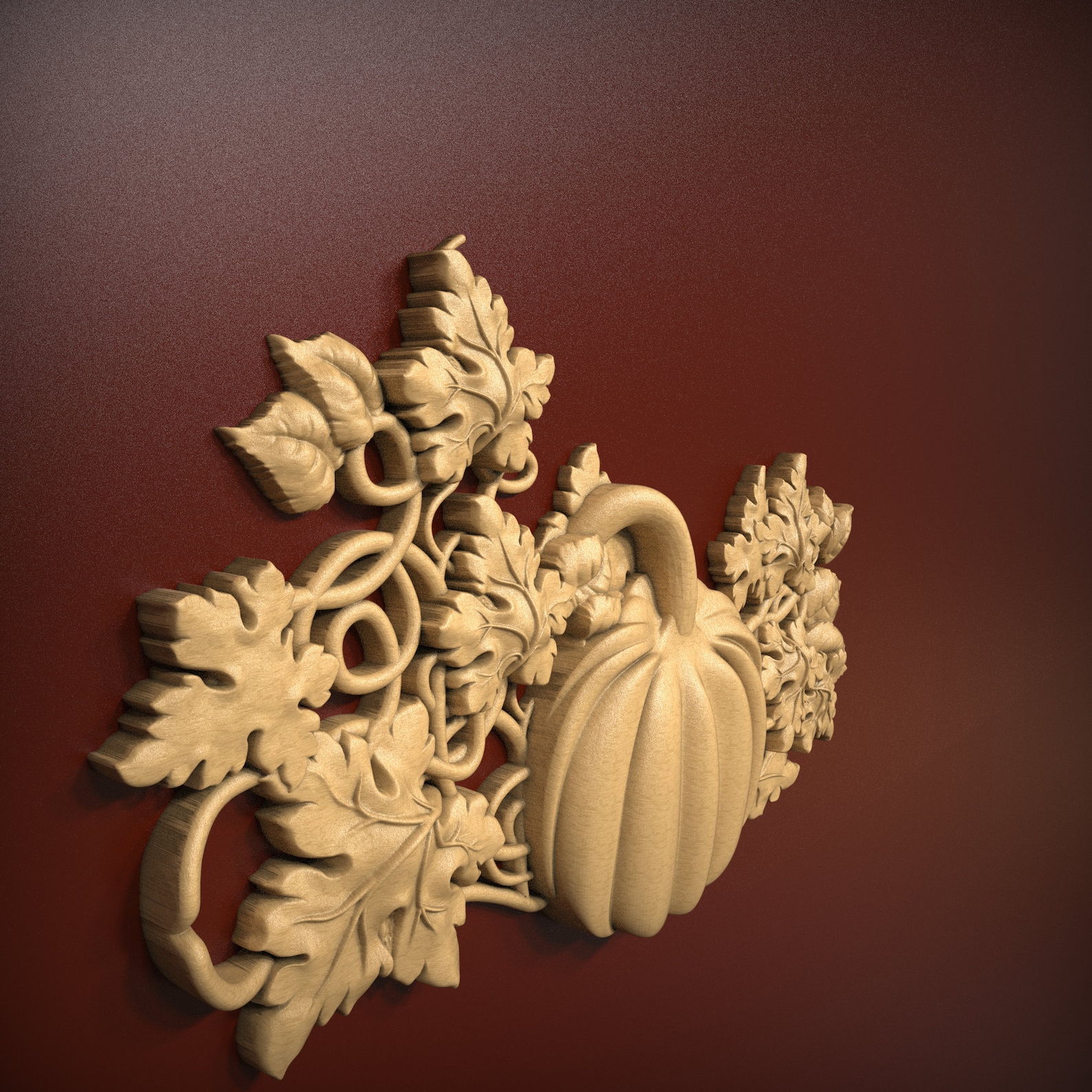 Pumpkin Router Template Pumpkins and Vines, STL Relief File for CNC Router Carving, Engraving ...