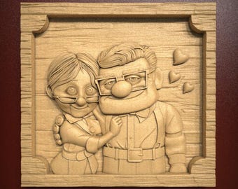 Older Couple Anniversary Weeding Gift 3D Relief STL File for CNC Router Carving or 3D Resin Printing