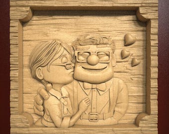 Older Couple Anniversary Weeding Gift 3D Relief STL File for CNC Router Carving or 3D Resin Printing