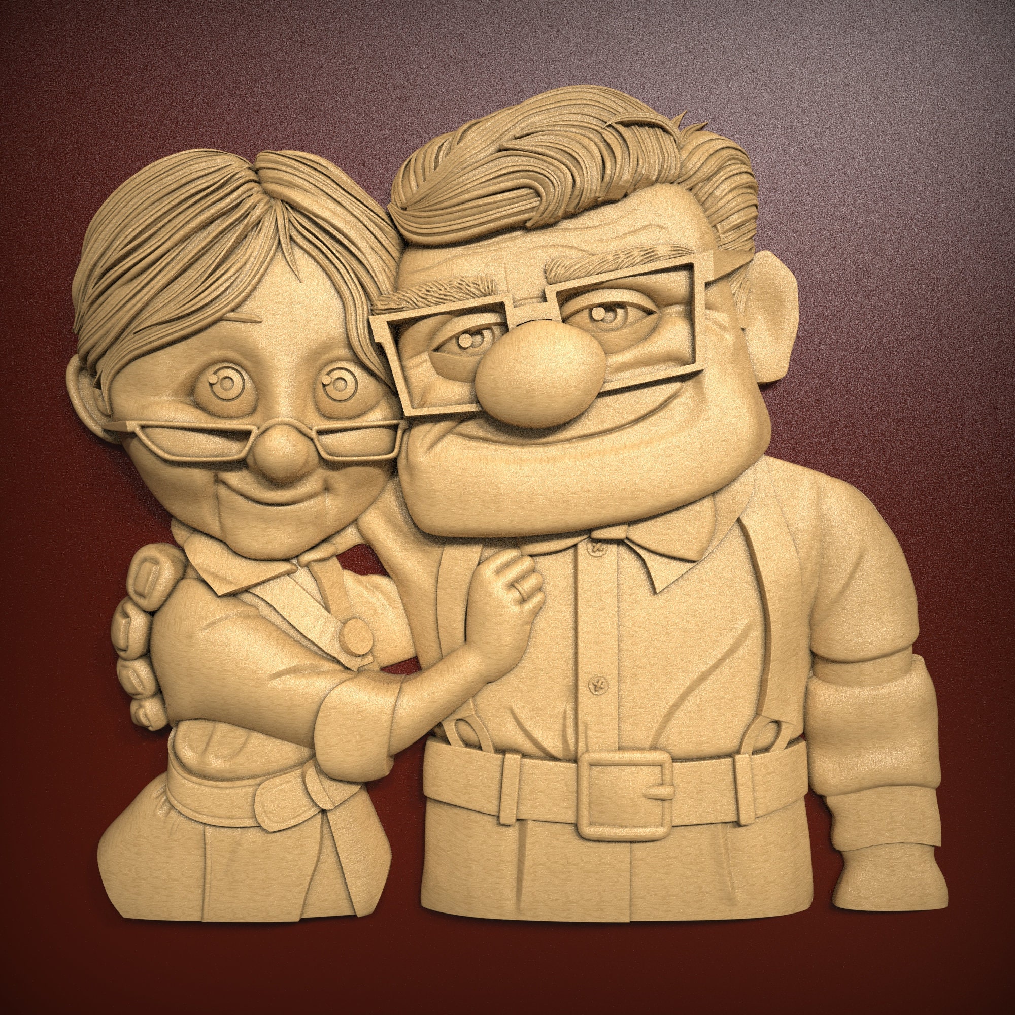 Happy Couple, STL Relief File for CNC Router Carving, Engraving or 3d ...