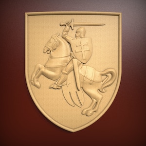 Coat of Arms wall art, STL Relief file for CNC router carving, engraving