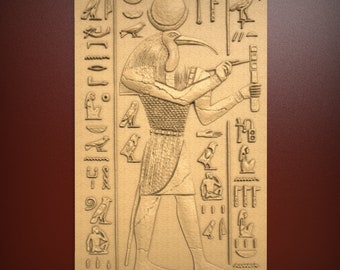 Ancient Egypt wall art, 3D STL Relief file for CNC router carving, engraving