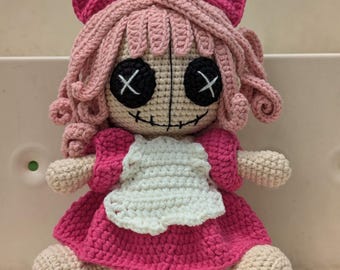 Pastel Goth Voodoo Doll Crochet Pattern, Penny Stitch Amigurumi PDF, Spooky Rag Figure Tutorial